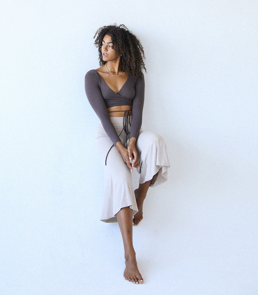 *LES ACCROCHÉS* Pantalon Évasé « FREEDOM » - Crème de Pacane