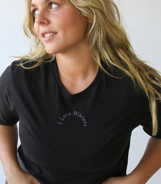 *LES ACCROCHÉS* Tshirt Crop « I LOVE BIKINIS » - Black