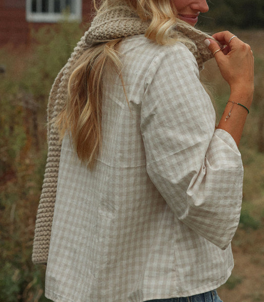 *LES ACCROCHÉS* Chemisier cache-coeur « HUG » -GAUFRE