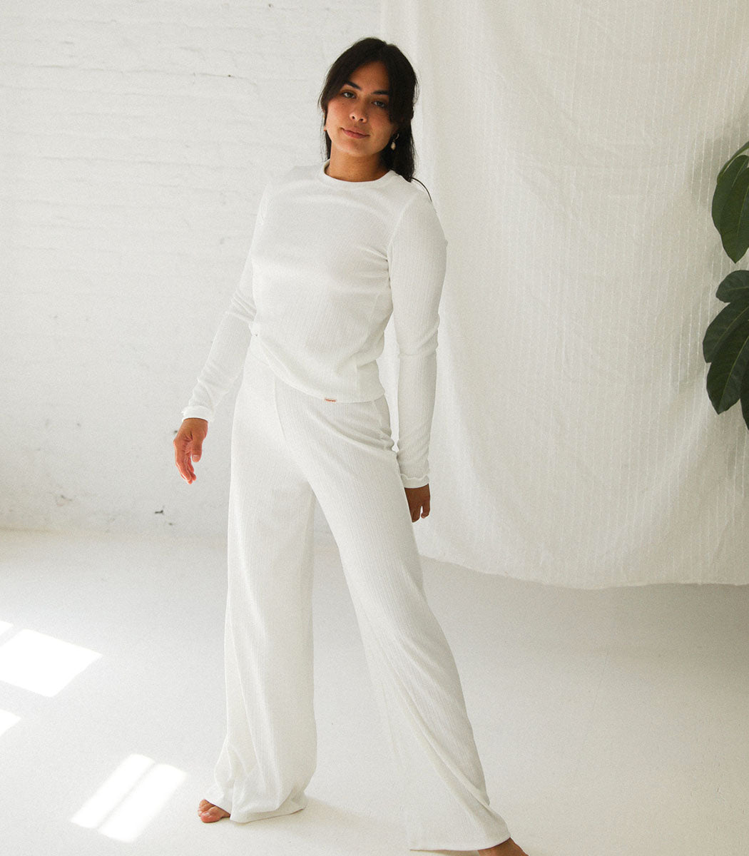 Pantalon ample «FLOWY PANTS» - Ivoire