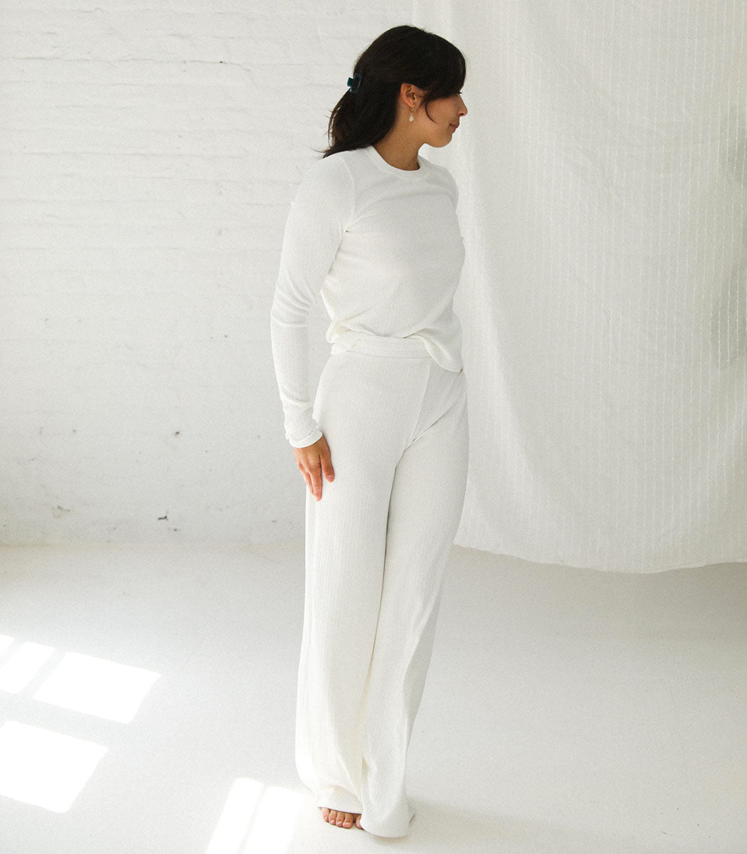 Pantalon ample «FLOWY PANTS» - Ivoire