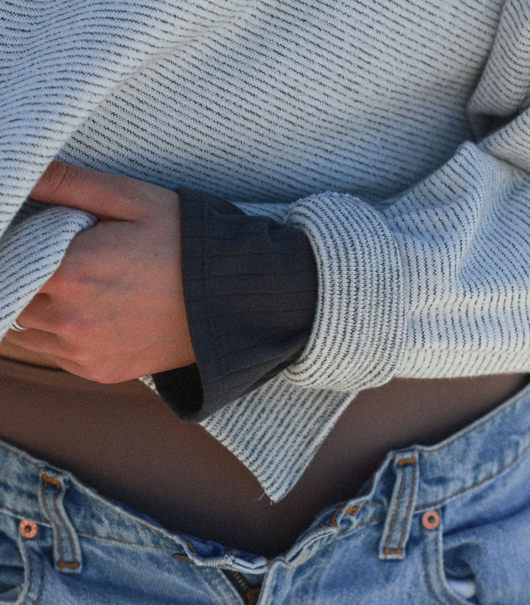 *LES ACCROCHÉS 1000* - CREWNECK TRICOT OVERSIZE «CROISIÈRE » - SALT AND PEPPER