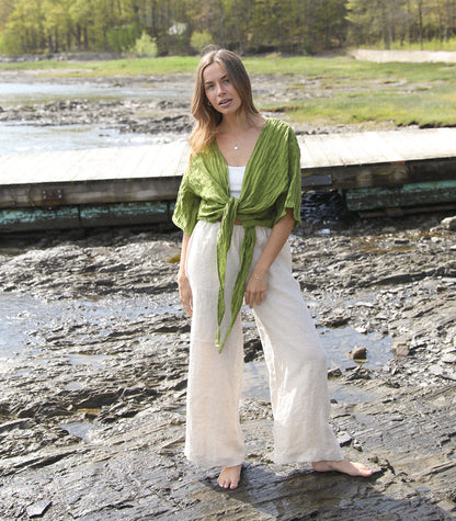 Pantalon en lin «ANGELI» - Blé