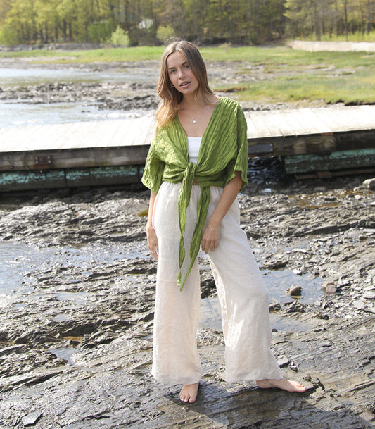 Pantalon en lin «ANGELI» - Blé