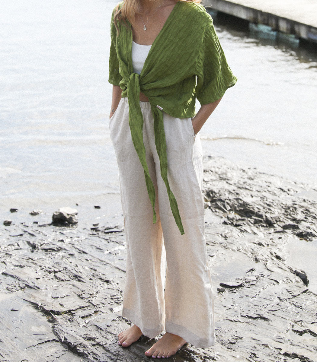 Pantalon en lin «ANGELI» - Blé