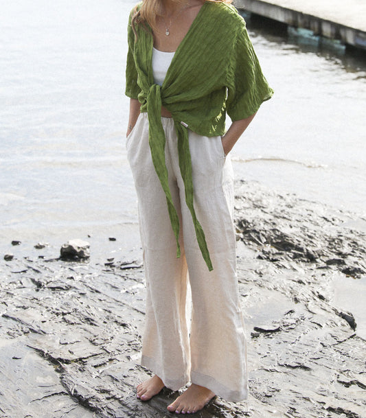 Pantalon en lin «ANGELI» - Blé