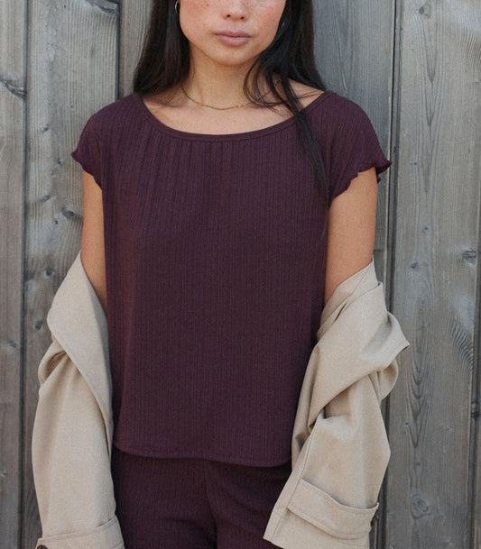 *LES ACCROCHÉS* - Cami « ESCAPE » - Prune