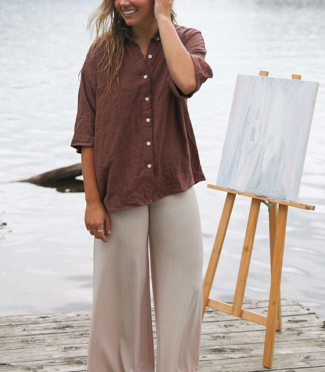 Pantalon ample «FLOWY PANTS» - Quartz