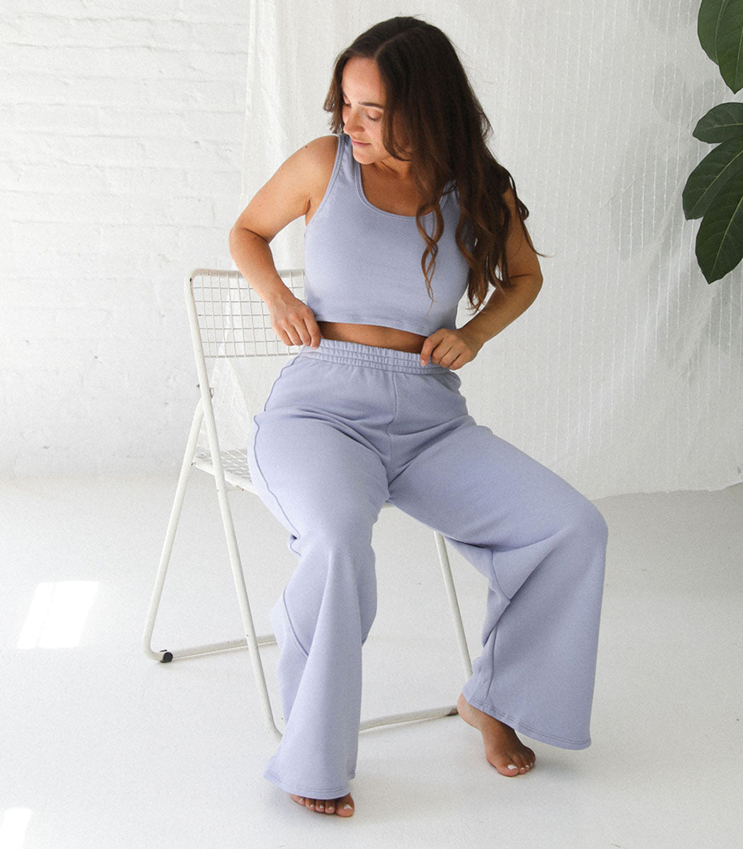Pantalon coton ouaté «CASUAL» - Galet