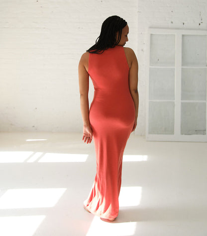 Robe longue ajustée « ANTIBES » - Figue
