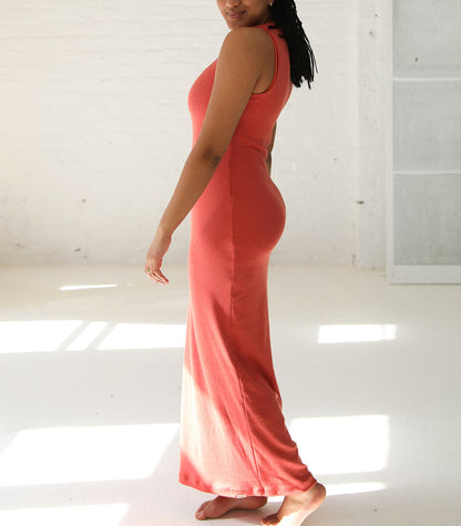 Robe longue ajustée « ANTIBES » - Figue